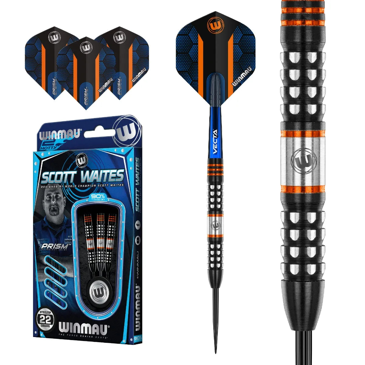 Winmau Scott Waites 90% Tungsten Steel Tip Darts
