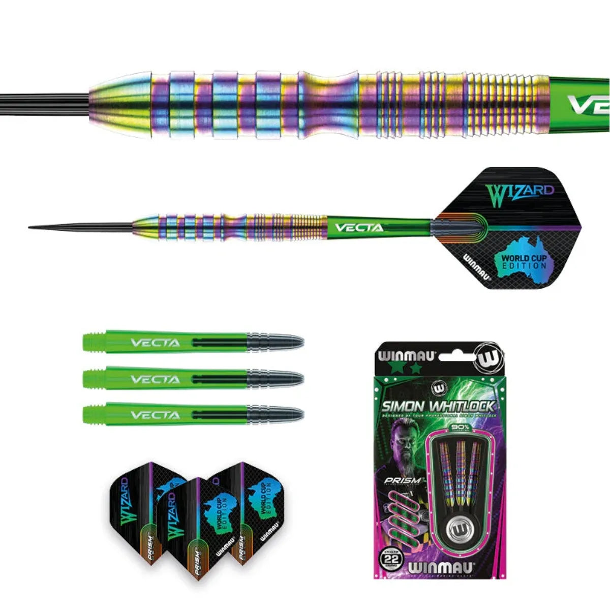 Winmau Simon Whitlock 90% Tungsten World Cup SE Steel Tip Darts