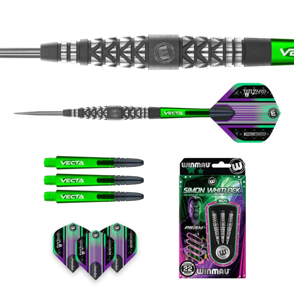 Winmau Simon Whitlock Atomised 90% Tungsten Steel Tip Darts