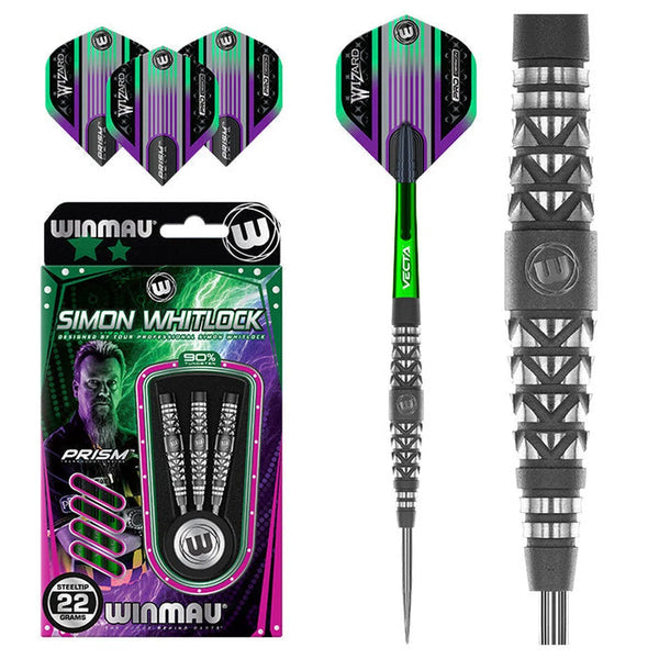 Winmau Simon Whitlock Atomised 90% Tungsten Steel Tip Darts-1-22 GRAM-Premier Darts