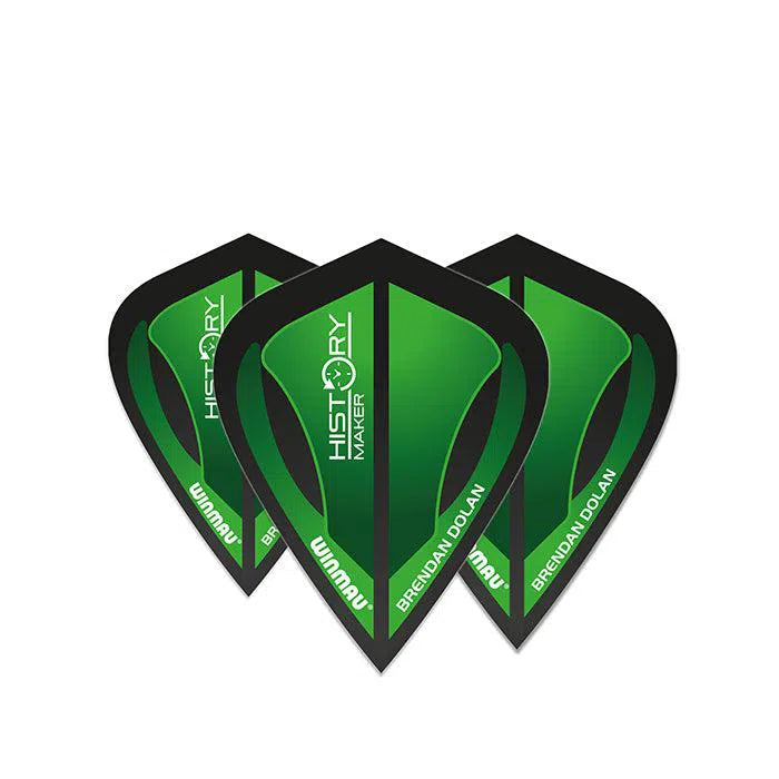Winmau Specialist Players Brendan Dolan Black and Green Kite Dart Flights