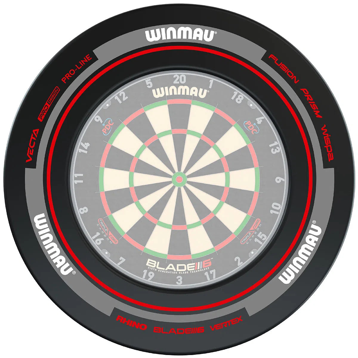 Winmau Advance Black and Red Dartboard Surround