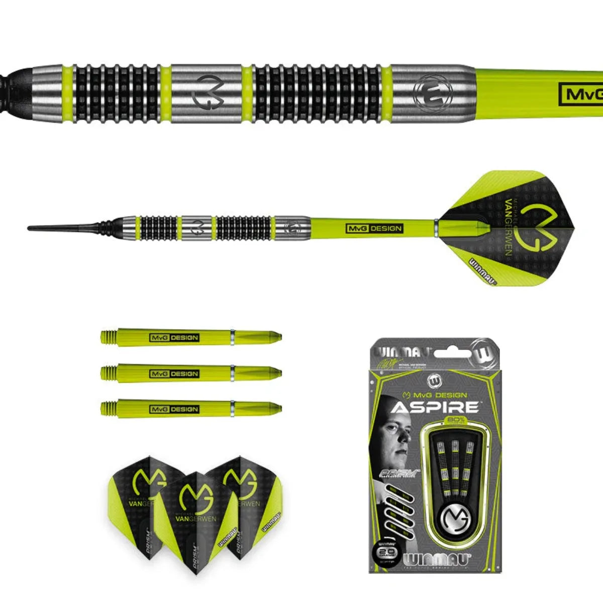 Winmau MvG Aspire 80% Tungsten Soft Tip Darts