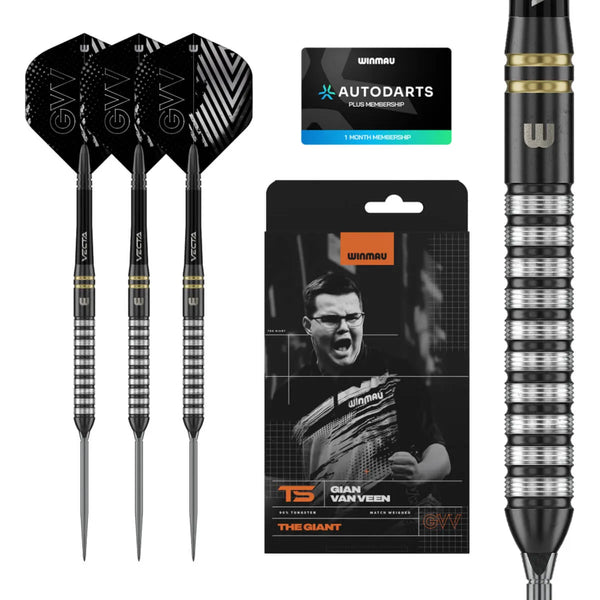 Winmau Gian van Veen TS SP 90% Tungsten Steel Tip Darts-1-23 GRAM-Premier Darts