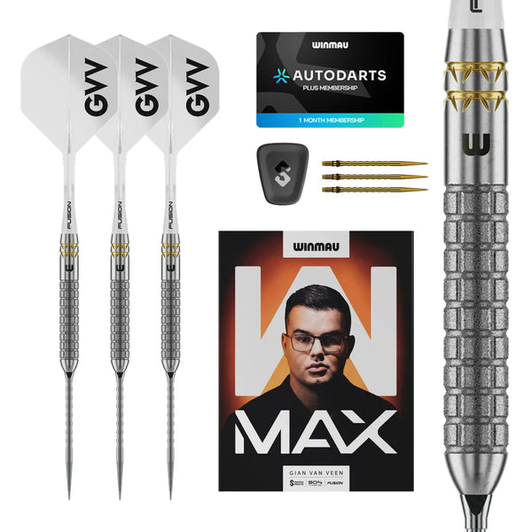 Winmau Gian van Veen W-Max SP 90% Tungsten Steel Tip Darts-1-22 GRAM-Premier Darts