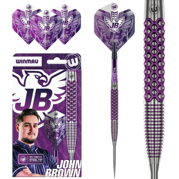 Winmau John Brown Signature Edition 90% Tungsten Steel Tip Darts-1-22 GRAM-Premier Darts