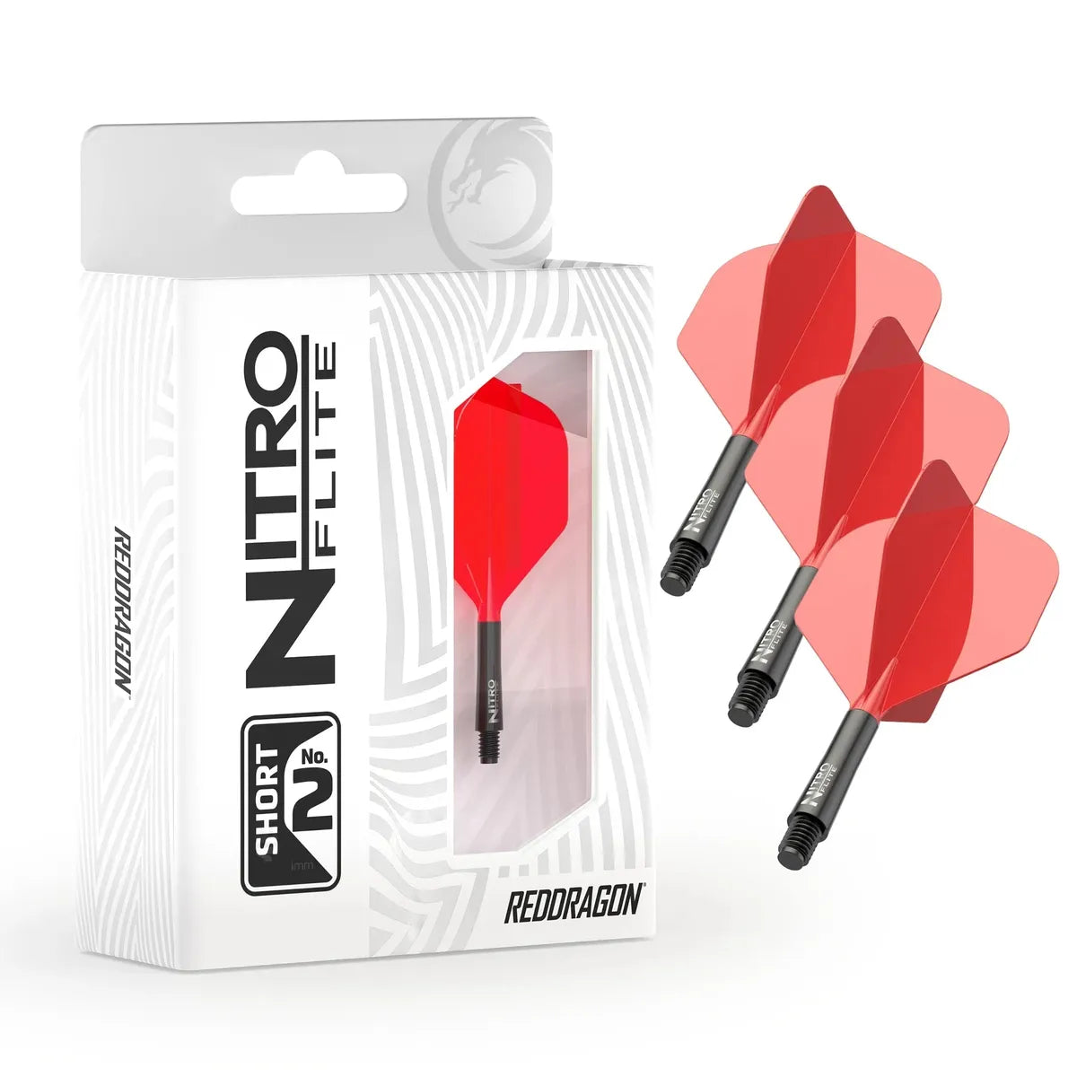 Red Dragon Nitro Flite - Integrated Flight and Shaft-27-Black-Short-Premier Darts