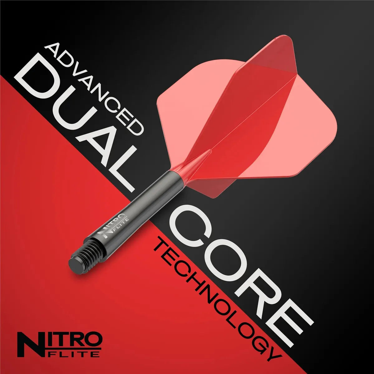 Red Dragon Nitro Flite - Integrated Flight and Shaft-28-Black-Short-Premier Darts