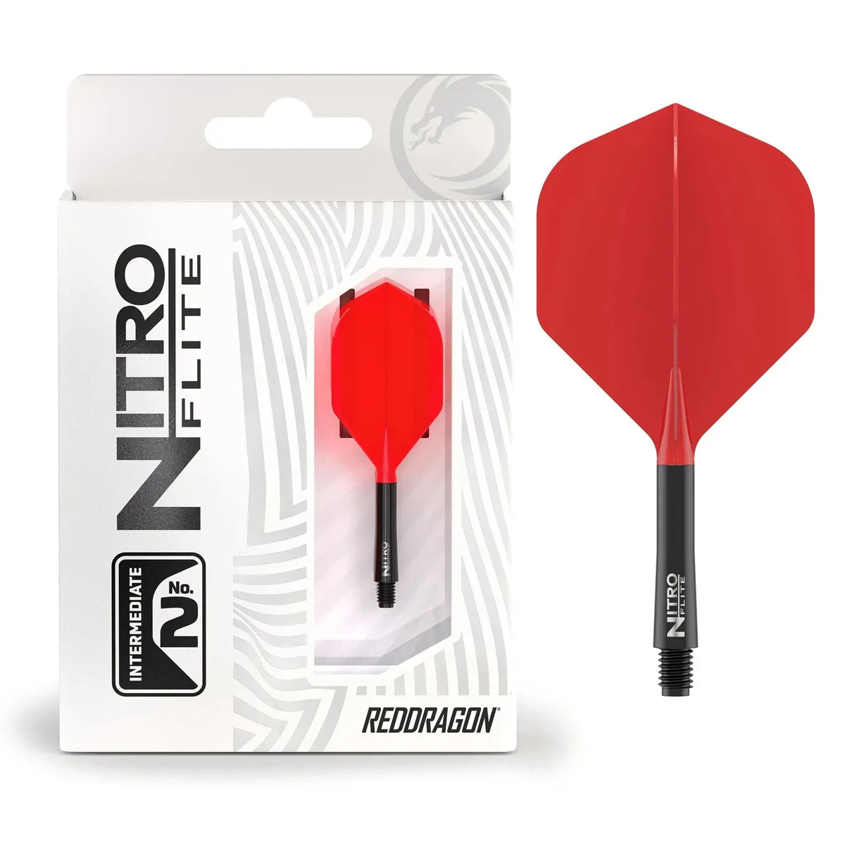 Red Dragon Nitro Flite - Integrated Flight and Shaft-31-Black Red-Intermediate-Premier Darts