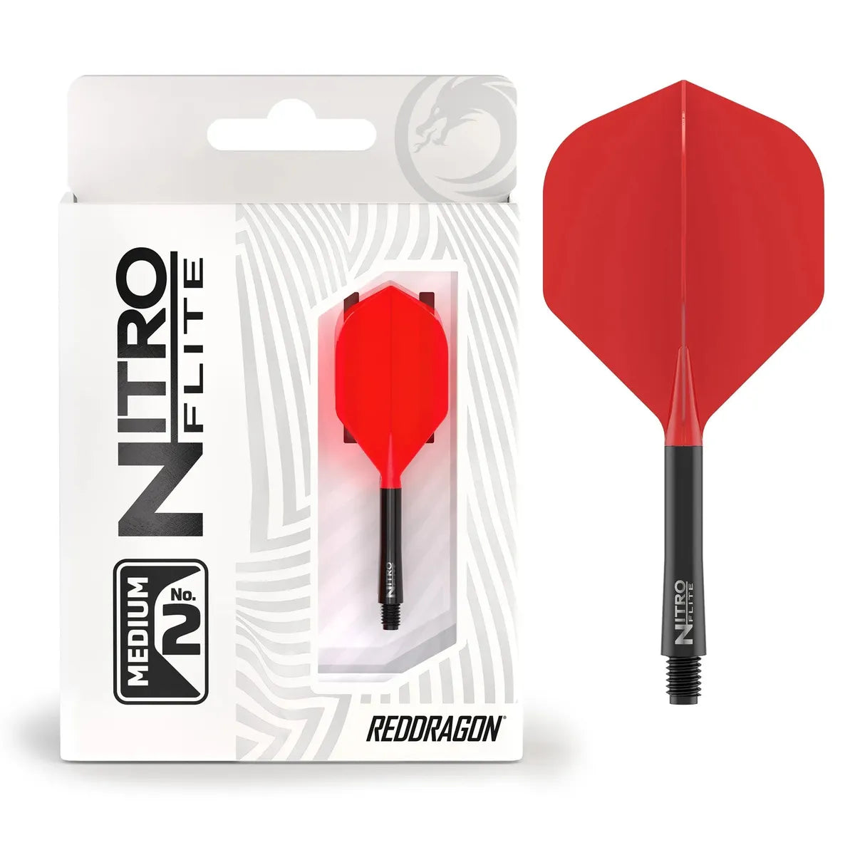 Red Dragon Nitro Flite - Integrated Flight and Shaft-32-Black Red-Medium-Premier Darts