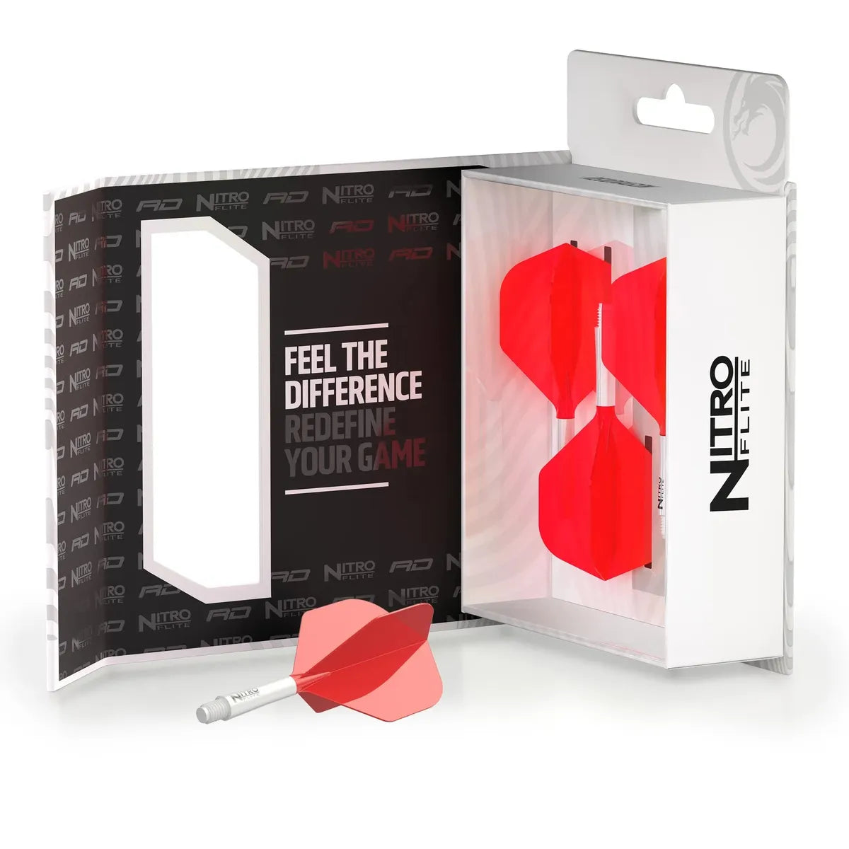 Red Dragon Nitro Flite - Integrated Flight and Shaft-90-Black-Short-Premier Darts