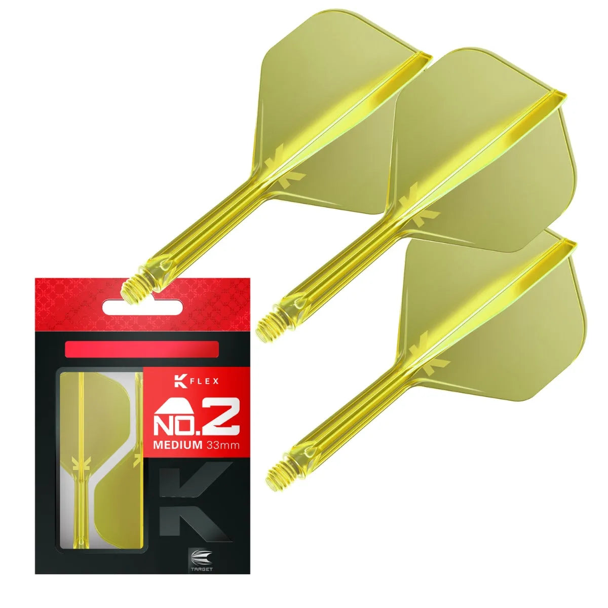 Target Darts K-Flex Flight System No2-28-Neon Yellow-Medium-Premier Darts