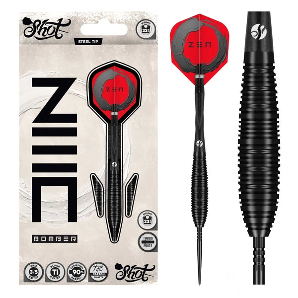Shot Zen Bomber TP 90% Tungsten Steel Tip Darts-1-23 GRAM-Premier Darts