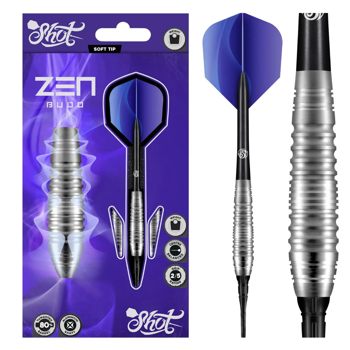 Shot Zen Series Budo 80% Tungsten Soft Tip Darts-1-18 GRAM-Premier Darts