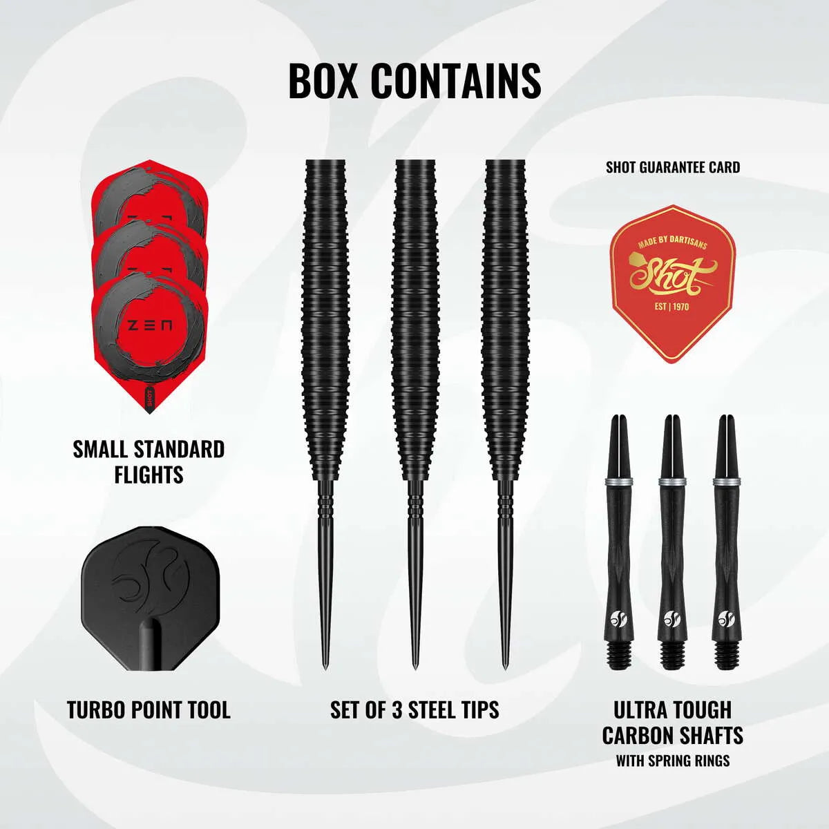 Shot Zen Missile TP 90% Tungsten Steel Tip Darts-3-22 GRAM-Premier Darts
