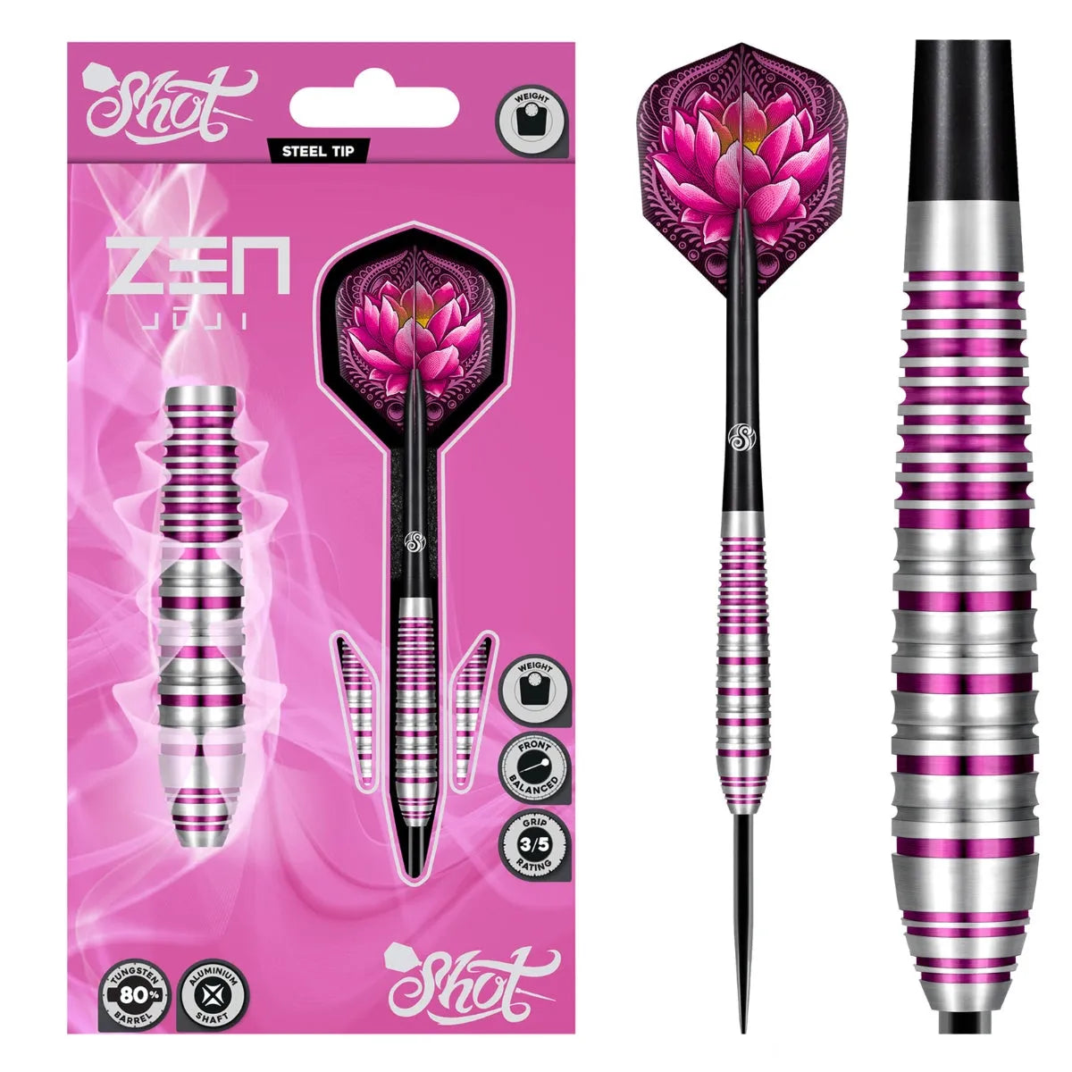 Shot Zen Series Juji 80% Tungsten Steel Tip Darts-1-23 GRAM-Premier Darts
