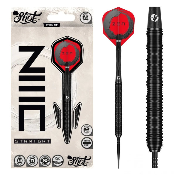 Shot Zen Straight TP 90% Tungsten Steel Tip Darts-1-23 GRAM-Premier Darts