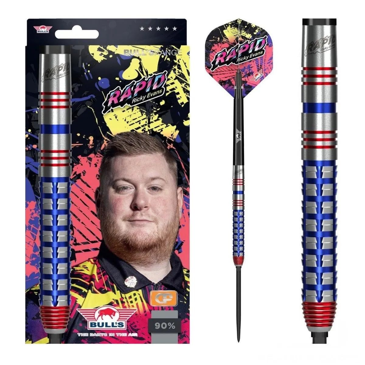 Bull's NL Ricky Evans CP 90% Tungsten Steel Tip Darts-1-20 GRAM-Premier Darts