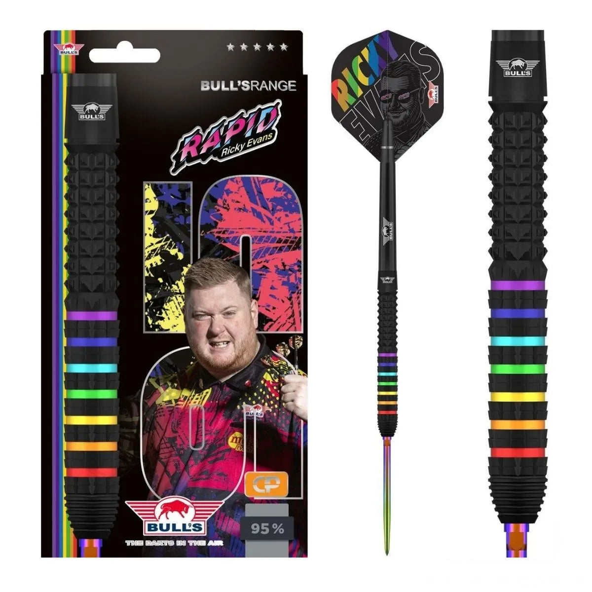 Bull's NL Ricky Evans CP 95% Tungsten Steel Tip Darts-1-22 GRAM-Premier Darts
