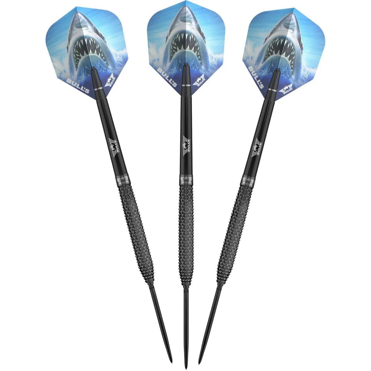 Bull's NL Shark Pro Black CP 90% Tungsten Steel Tip Darts-4-22 GRAM-Premier Darts