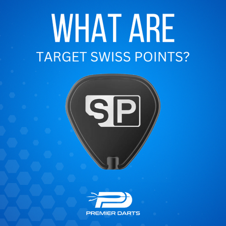 Black Target Swiss Point tool with "SP" logo on a blue background.