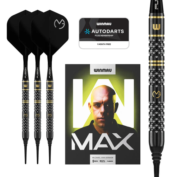Winmau MvG W-Max 90% Tungsten Soft Tip Darts-1-18 GRAM-Premier Darts