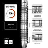 Mission BLUPRNT 005 FORMD R2.5 90% Tungsten Steel Tip Darts-4-21 GRAM-Premier Darts