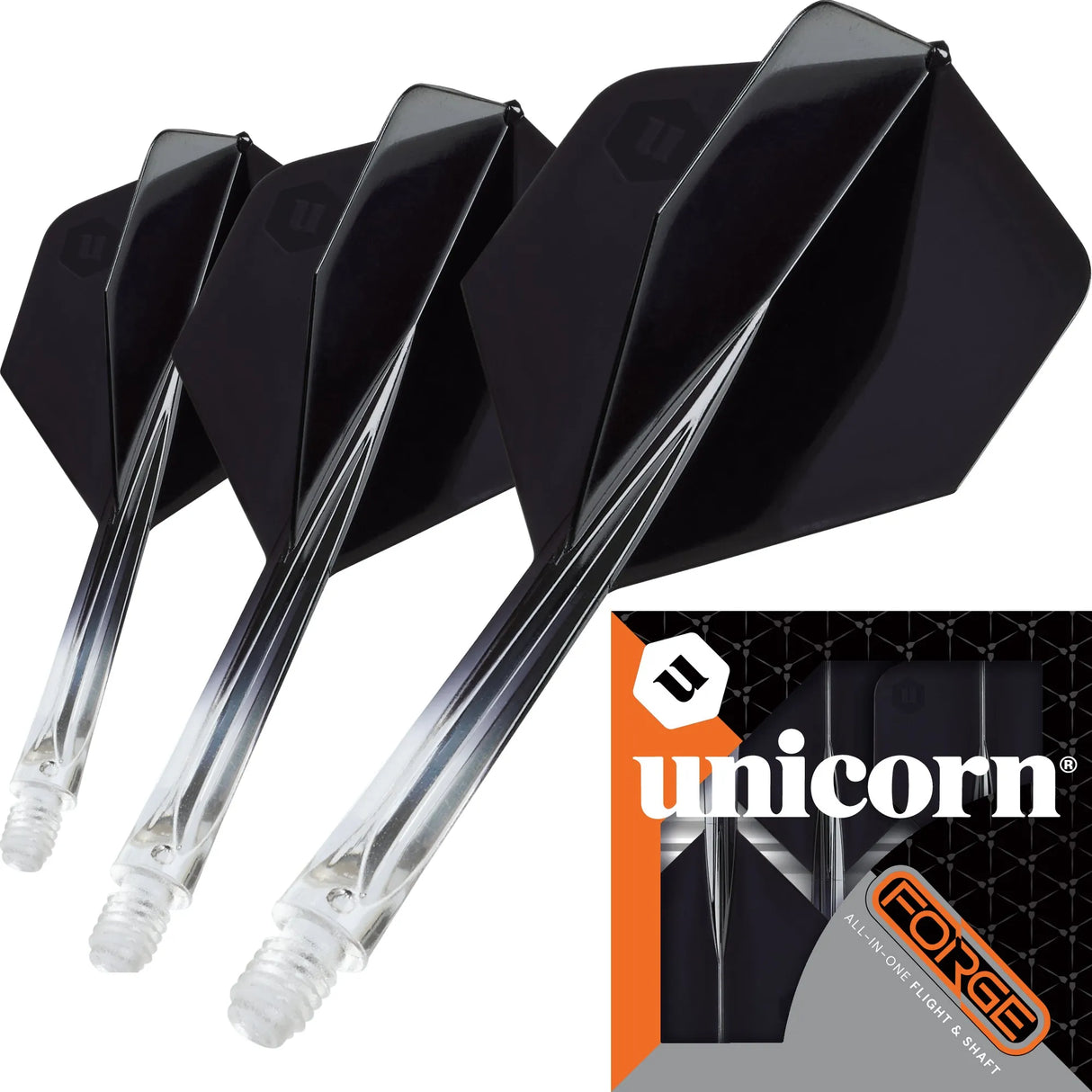 Unicorn Forge Plus Two-Tone All In One System-8-Clear Black-Medium-Premier Darts