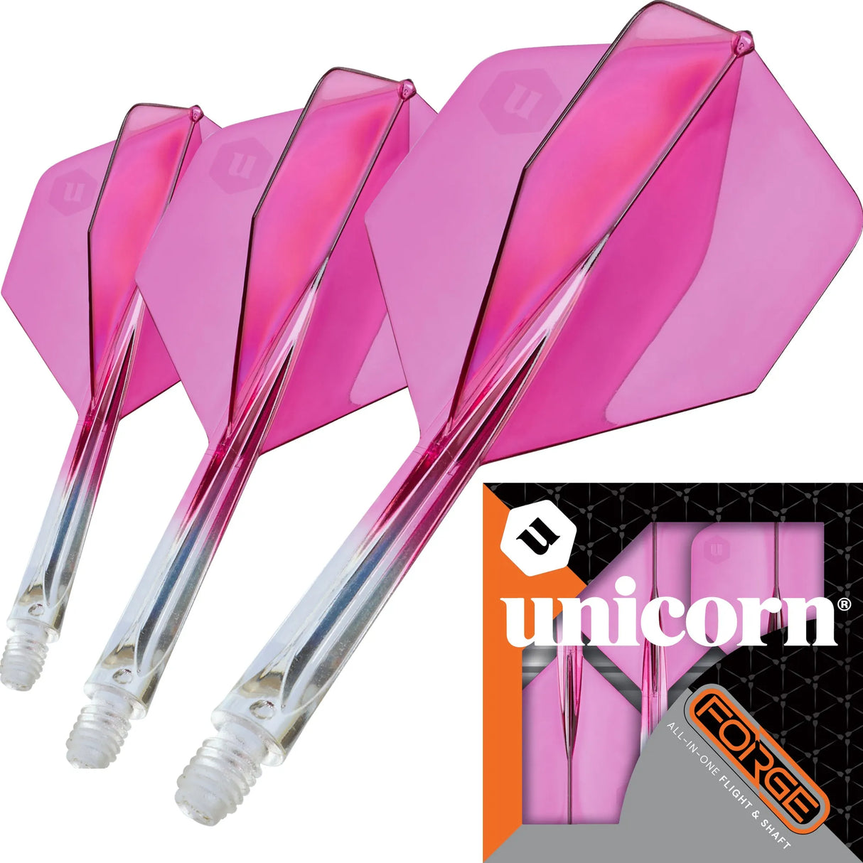 Unicorn Forge Plus Two-Tone All In One System-28-Clear Black-Medium-Premier Darts