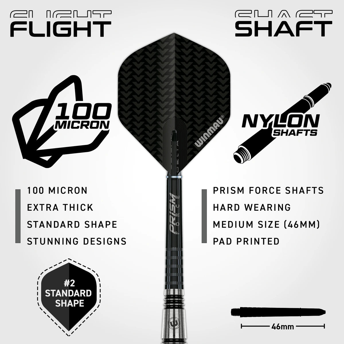 Winmau Blackout 2 Torpedo 90% Tungsten Steel Tip Darts-4-23 GRAM-Premier Darts