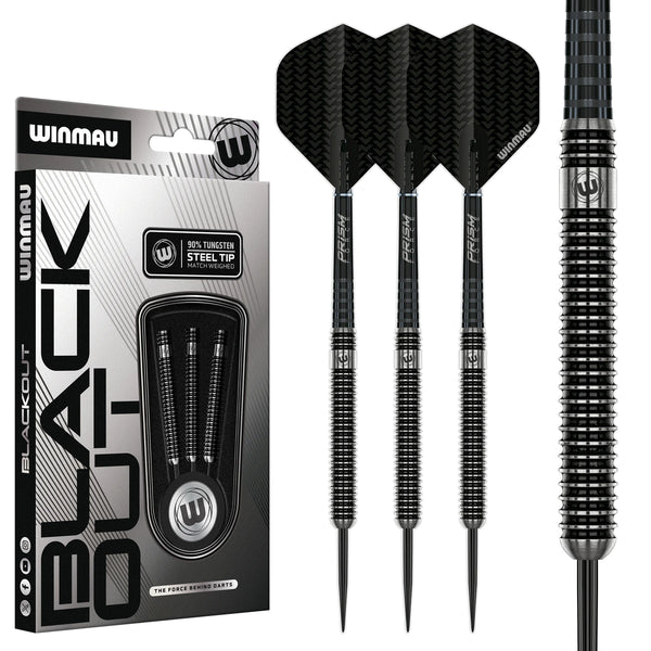 Winmau Blackout 1 Straight 90% Tungsten Steel Tip Darts-1-21 GRAM-Premier Darts
