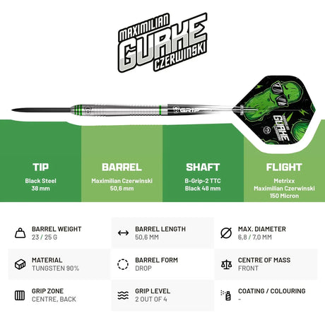 Bull's DE Max 'Gurke' Czerwinski 90% Tungsten Steel Tip Darts