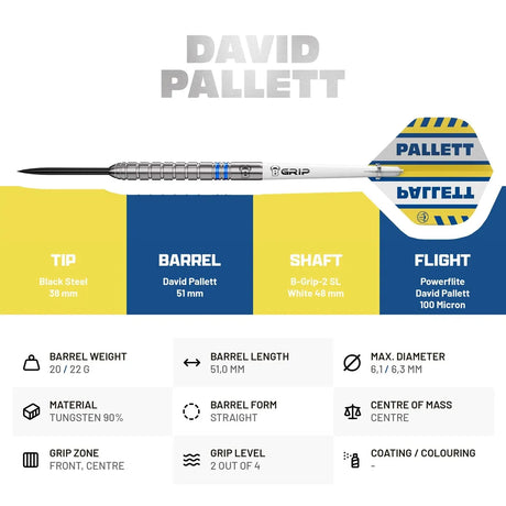 Bull's DE David Pallett G3 90% Tungsten Steel Tip Darts