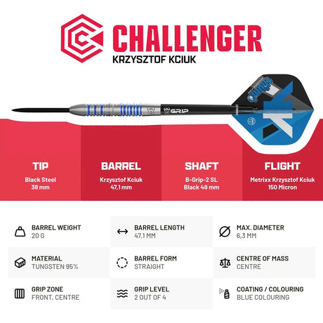 Bull's DE Challenger Krzysztof Kciuk 95% Tungsten Steel Tip Darts