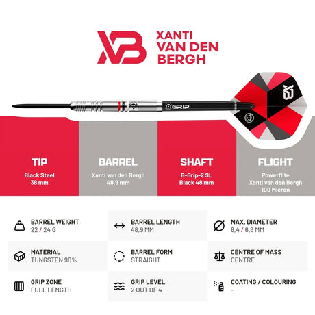 Bull's DE Xanti van den Bergh 90% Tungsten Steel Tip Darts