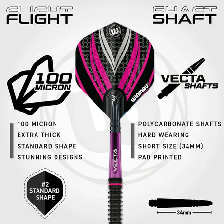 Winmau Rebecca Allen 90% Tungsten Steel Tip Darts