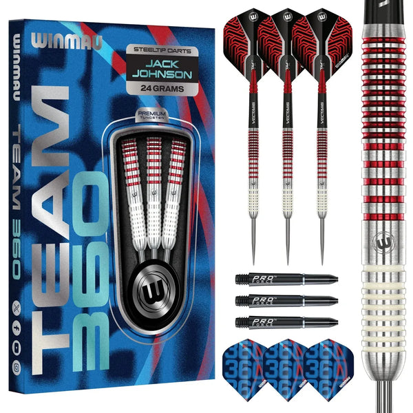 Winmau Jack Johnson 90% Tungsten Steel Tip Darts-1-24 GRAM-Premier Darts