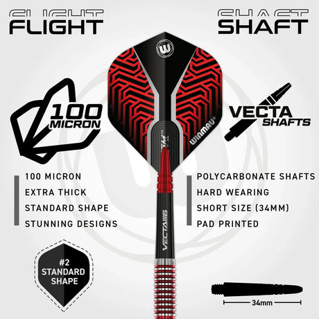 Winmau Jack Johnson 90% Tungsten Steel Tip Darts