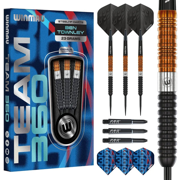 Winmau Ben Townley 90% Tungsten Steel Tip Darts-1-23 GRAM-Premier Darts