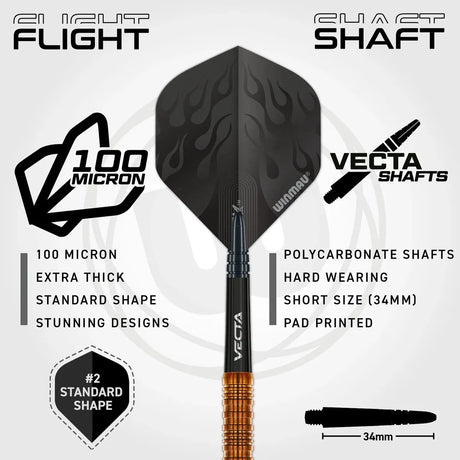 Winmau Ben Townley 90% Tungsten Steel Tip Darts