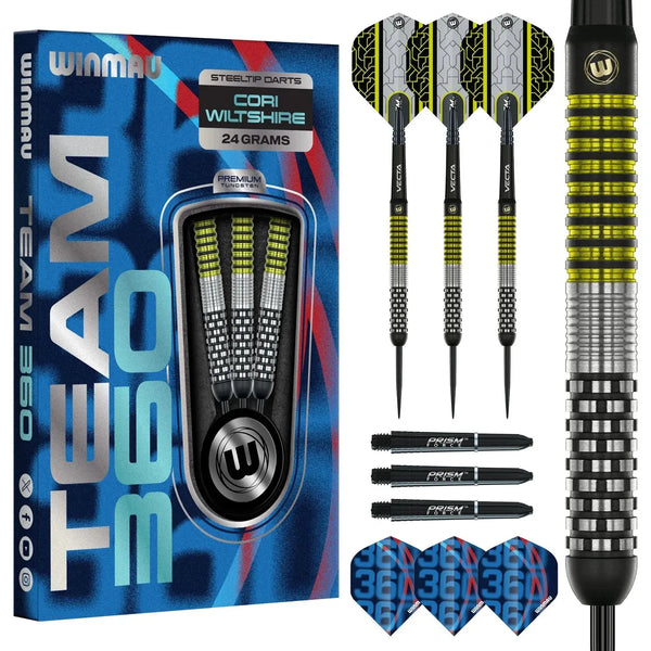 Winmau Cori Wiltshire 90% Tungsten Steel Tip Darts-1-24 GRAM-Premier Darts
