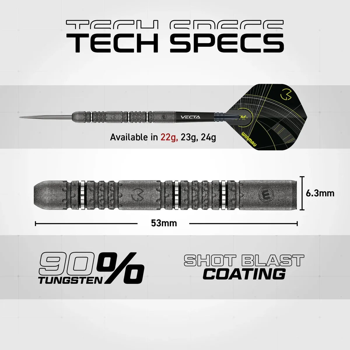 Winmau MVG Signature Edition 90% Steel Tip Darts-5-22 GRAM-Premier Darts