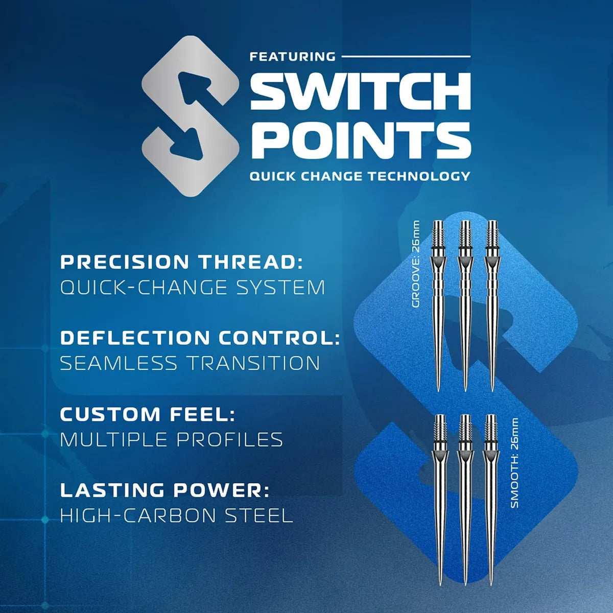 Winmau Lunaris Tapered SP 90% Tungsten Steel Tip Darts-5-22 GRAM-Premier Darts