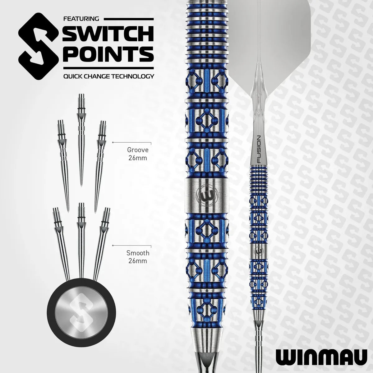 Winmau Lunaris Tapered SP 90% Tungsten Steel Tip Darts-9-22 GRAM-Premier Darts