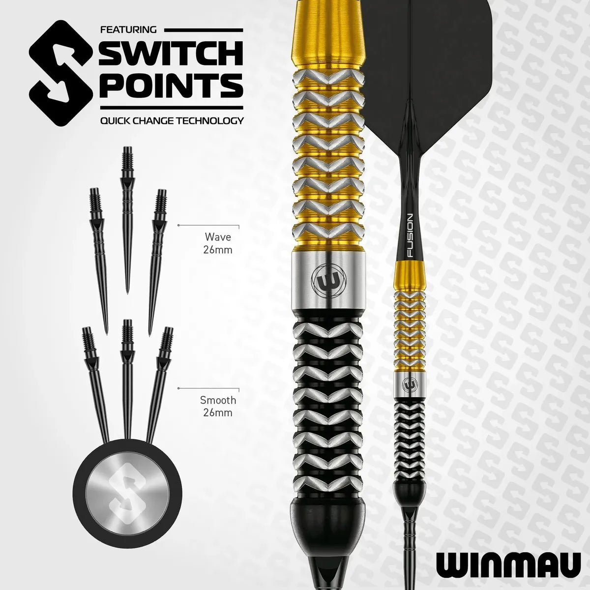 Winmau Exion Parallel SP 90% Tungsten Steel Tip Darts