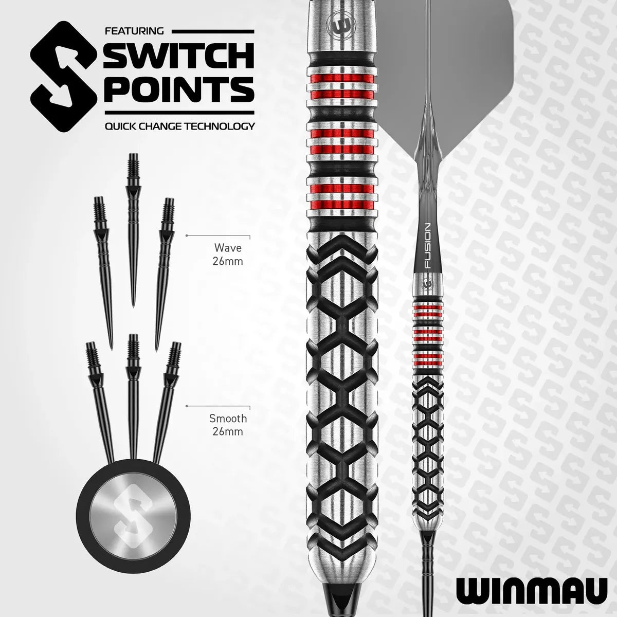 Winmau Fornax Parallel SP 90% Tungsten Steel Tip Darts-9-22 GRAM-Premier Darts
