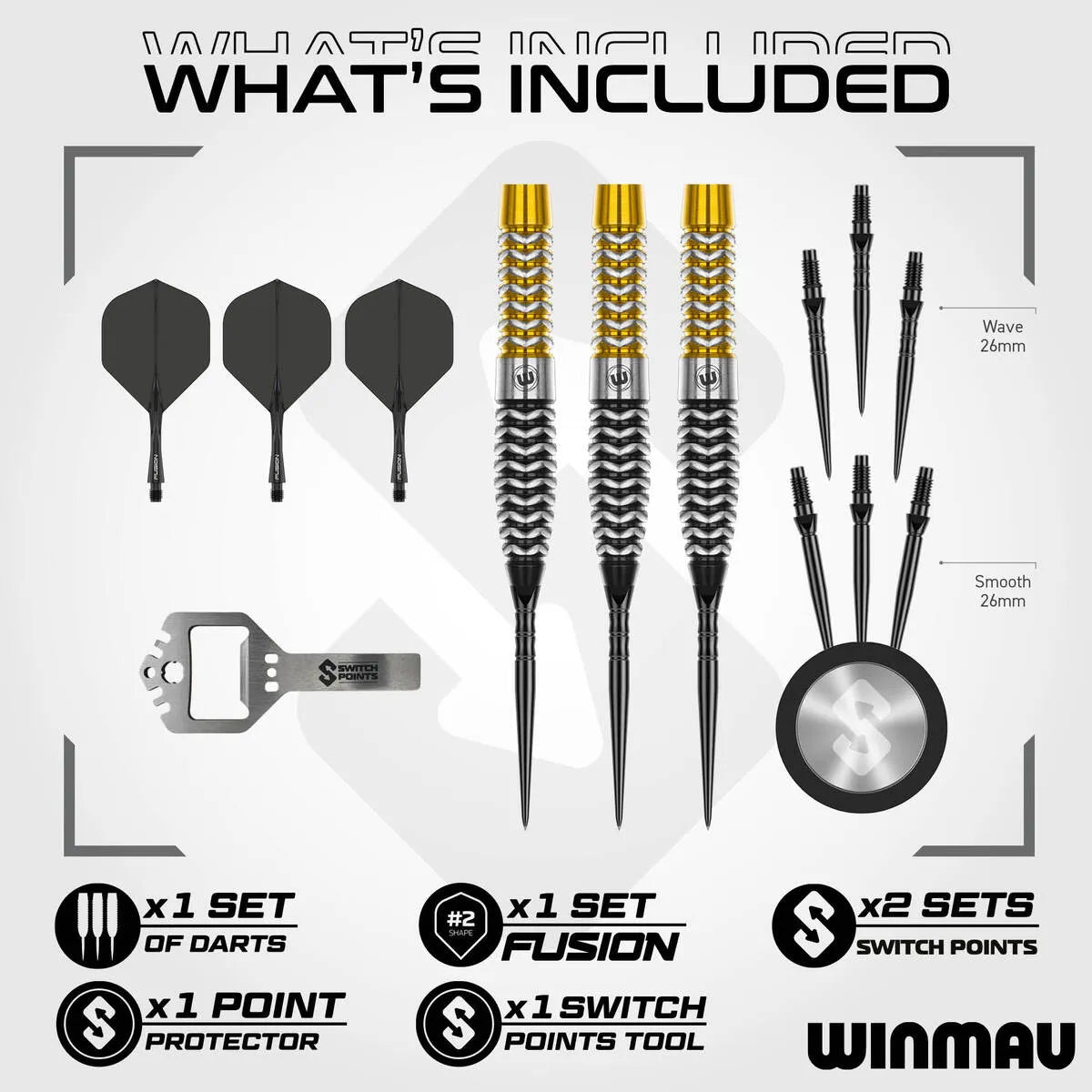 Winmau Exion Torpedo SP 90% Tungsten Steel Tip Darts-3-22 GRAM-Premier Darts