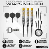 Winmau Exion Torpedo SP 90% Tungsten Steel Tip Darts-3-22 GRAM-Premier Darts