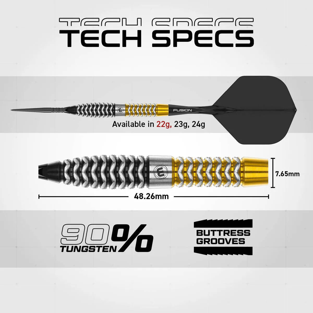 Winmau Exion Torpedo SP 90% Tungsten Steel Tip Darts-6-22 GRAM-Premier Darts