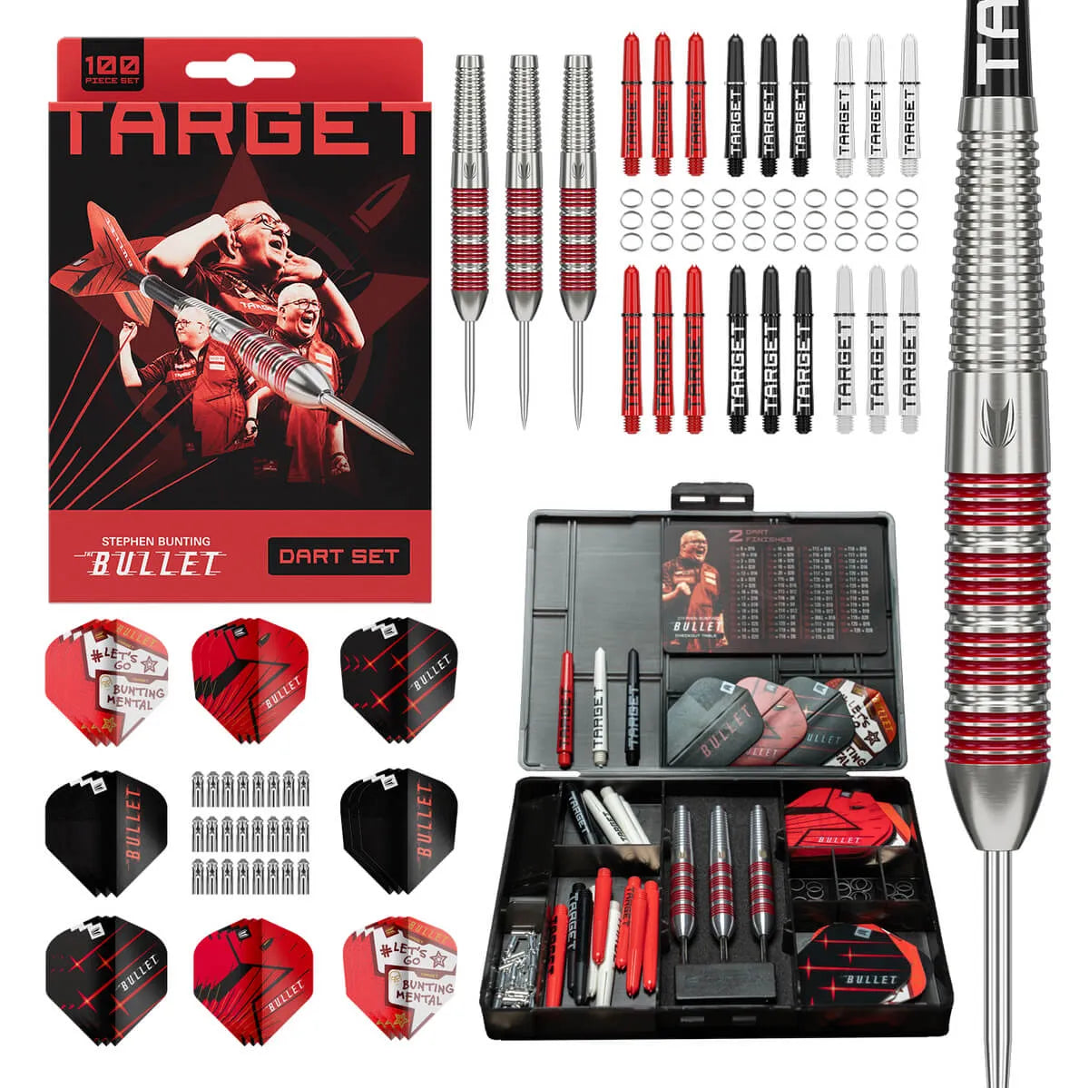 Target Darts Stephen Bunting 100Pc Brass Dart Set-1-22 GRAM-Premier Darts